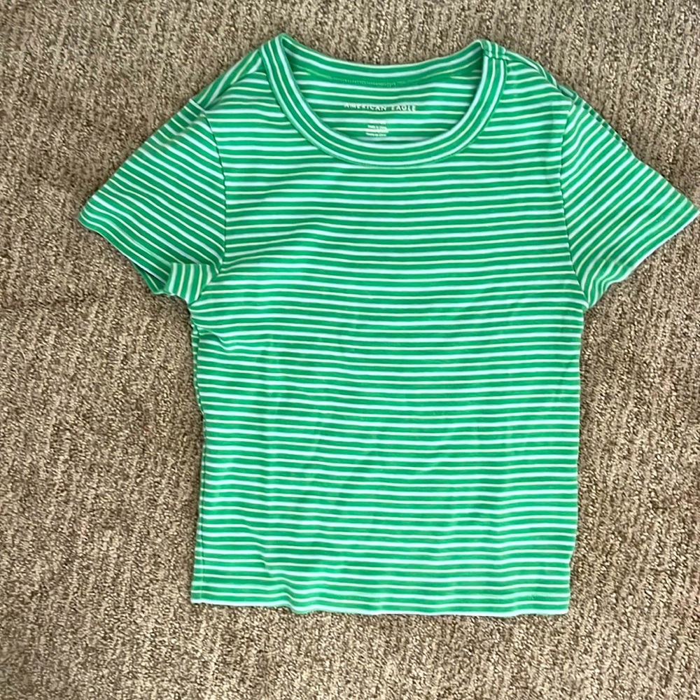 American eagle green baby tee size S
